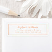 Eenvoudige Bruiloften RSVP Retouradres Peach White Etiket (Insitu)