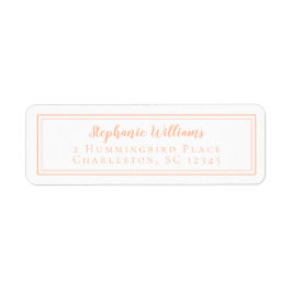 Eenvoudige Bruiloften RSVP Retouradres Peach White Etiket