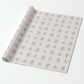 Eenvoudige Bruiloftsfeest Naam/Datum Cadeaupapier (Uitgerold)