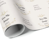 Eenvoudige Bruiloftsfeest Naam/Datum Cadeaupapier (Rol Hoek)