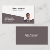 Eenvoudige bruin-wit foto sjabloon verzekering visitekaartje (Voorkant / Achterkant)