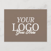 Eenvoudige bruine Bedrijf Logo met QR Code Busines Briefkaart (Voorkant)