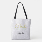 Eenvoudige bruine bruidsbruidbruid tote bag (Achterkant)