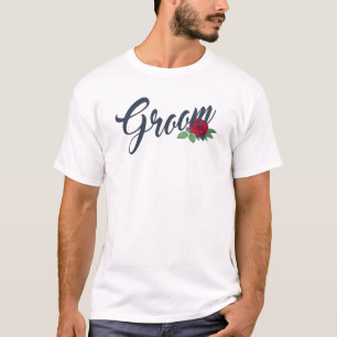 Eenvoudige bruine bruiloft kalligrafie   T-shirt