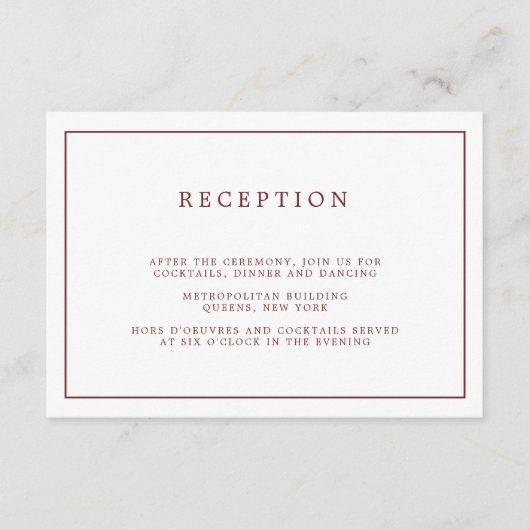 Eenvoudige bruine bruine bruidsbruidebruine bruilo informatiekaartje (Voorkant)