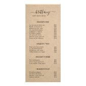 Eenvoudige bruine bruine prijslijst reclamekaart (Voorkant)