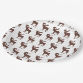 Eenvoudige bruine elanden patroon papier borden papieren bordje (Gekanteld)