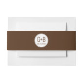 Eenvoudige bruine en witte initialen bruiloft uitnodigingen wikkel (Voorkant Voorbeeld)