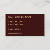 Eenvoudige bruine fade aangepaste monogram kaarten visitekaartje (Achterkant)