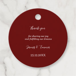 Eenvoudige bruine gepersonaliseerde bruiloft bedankjes labels
