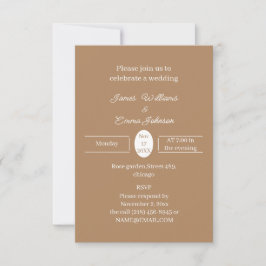 Eenvoudige Bruine Gepersonaliseerde Huwelijksuitno Save The Date