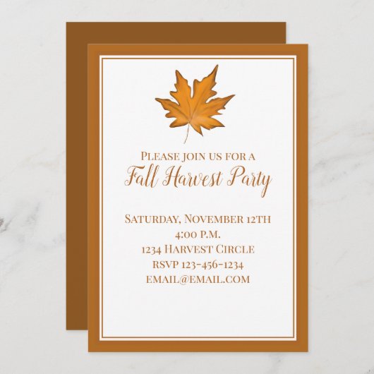 Eenvoudige bruine herfst-mantel kaart (Voorkant / Achterkant)