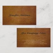 Eenvoudige bruine houtnerftextuur visitekaartje (Voorkant / Achterkant)