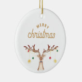 Eenvoudige bruine kerstfoto voor esthetische rendi keramisch ornament (Rechts)