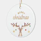 Eenvoudige bruine kerstfoto voor esthetische rendi keramisch ornament (Links)