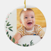 Eenvoudige bruine kerstfoto voor esthetische rendi keramisch ornament (Achterkant)