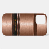 Eenvoudige bruine koperen tinten metallic look Case-Mate iPhone case (Achterkant (horizontaal))
