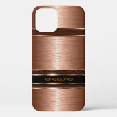 Eenvoudige bruine koperen tinten metallic look Case-Mate iPhone case (Achterkant)