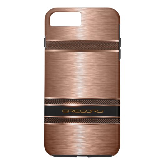 Eenvoudige bruine koperen tinten metallic look Case-Mate iPhone case (Achterkant)