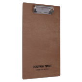Eenvoudige bruine  lederen zwarte aangepaste tekst klembord (Rechts)