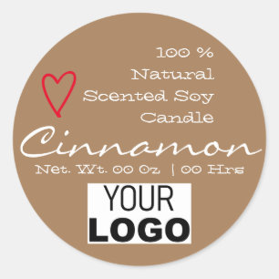 Eenvoudige Bruine Minimalistische Hart Logo Labels