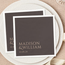 Eenvoudige bruine moderne chic trouw