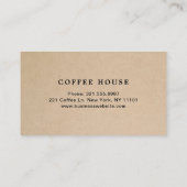 Eenvoudige bruine moderne koffie visitekaartje (Achterkant)