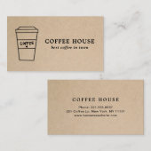 Eenvoudige bruine moderne koffie visitekaartje (Voorkant / Achterkant)