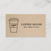 Eenvoudige bruine moderne koffie visitekaartje (Voorkant)