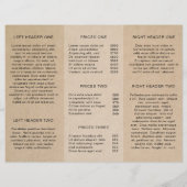 Eenvoudige bruine rustieke drievoudige brochure vo (Achterkant)