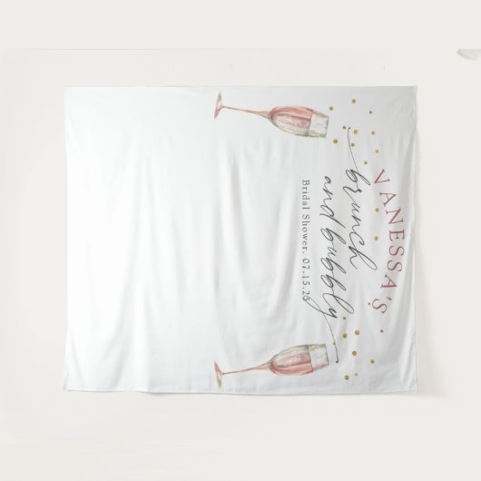 Eenvoudige brunch en bruisende bruiloft achtergron wandkleed (Voorkant (horizontaal))