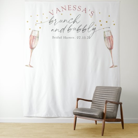 Eenvoudige brunch en bruisende bruiloft achtergron wandkleed (In situ)