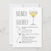 Eenvoudige Brunch En Bruisende Script Uitnodiging (Voorkant)