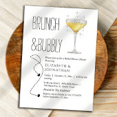 Eenvoudige Brunch En Bubbel Script Uitnodiging