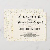 Eenvoudige brunch en bubble bruids douche uitnodig kaart (Voorkant / Achterkant)