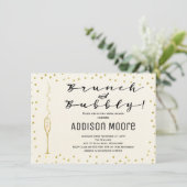 Eenvoudige brunch en bubble bruids douche uitnodig kaart (Staand voorkant)