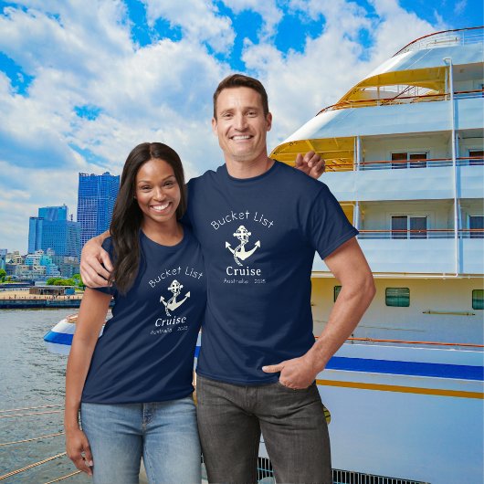 Eenvoudige Bucket List Blue Personalize T-Shirt