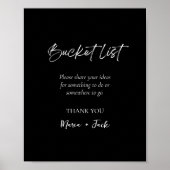 Eenvoudige Bucket List Wedding Vrijgezellenfeest S Poster (Voorkant)