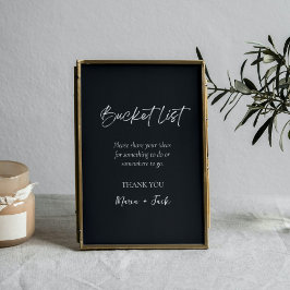 Eenvoudige Bucket List Wedding Vrijgezellenfeest S Poster