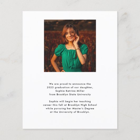 Eenvoudige Budget Afstudeerhoed 2 Foto Afstudeerka (Achterkant)