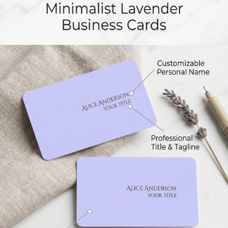 Eenvoudige Budget Eén Effen Kleur Modern Periwinkl Visitekaartje