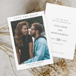 Eenvoudige Budget Foto Huwelijk Save the Date