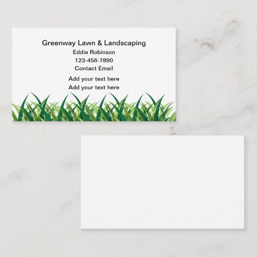 Eenvoudige budget gazon landschapsarchitectuur Vis Visitekaartje (Voorkant / Achterkant)