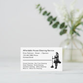 Eenvoudige Budget Huis Schoonmaak Visitekaartjes (Staand voorkant)