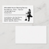 Eenvoudige Budget Huis Schoonmaak Visitekaartjes (Voorkant / Achterkant)