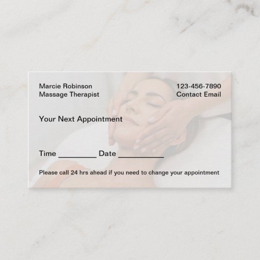 Eenvoudige Budget Massage Zakelijke Afsprakenkaart Visitekaartje (Voorkant)