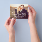 Eenvoudige Budget Save the Date Foto Aankondiging Flyer (Hand)