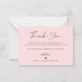 Eenvoudige budget script babyshower bedankt notitiekaartje (Voorkant)