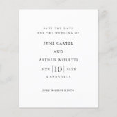 Eenvoudige budgetfoto Weddenschap Save the Date (Achterkant)