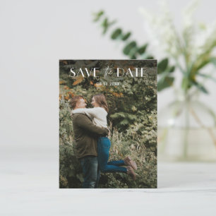 Eenvoudige budgetfoto Weddenschap Save the Date Aankondigingskaart